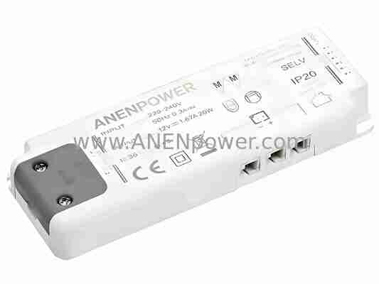 Chine 20W Max 12V/24V IP20 Ultra-Thin LED Power Supply Parfait pour l'éclairage de cabinet et de vitrine fournisseur