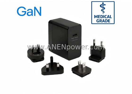 Chine PD 45W GaN USB-C Adaptateur AC médical alimentation électrique prise électrique interchangeable 5V 9V 12V 15V 20V sortie multi-tension fournisseur