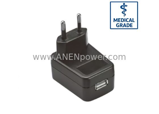 Adaptateur d'alimentation médicale 12W 5V2.4A / 24V0.5A certifié IEC60601 faible courant de fuite fournisseur